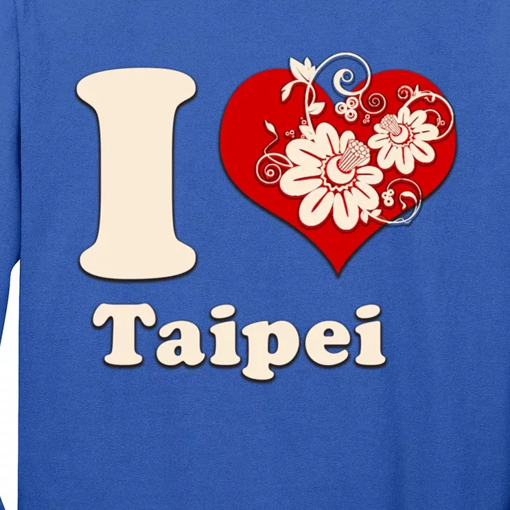 I Heart Taipei Taiwan Floral Gift Long Sleeve Shirt