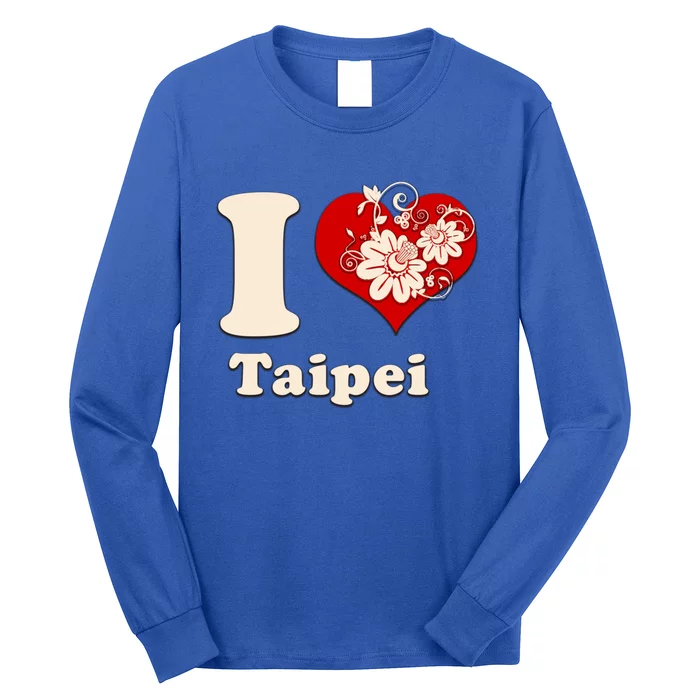 I Heart Taipei Taiwan Floral Gift Long Sleeve Shirt