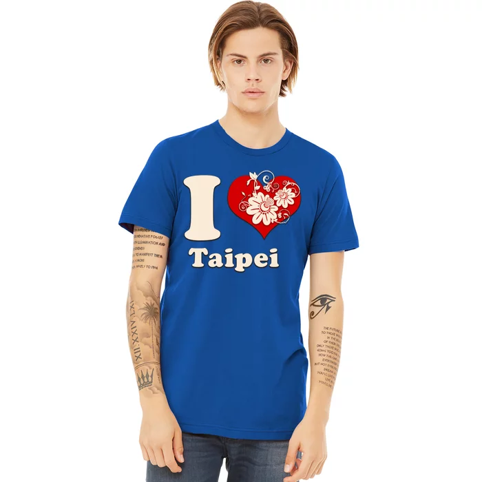 I Heart Taipei Taiwan Floral Gift Premium T-Shirt