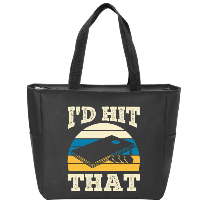 ID Hit That Bag Bean Cornhole Zip Tote Bag