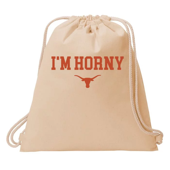 I’M Horny Texas Drawstring Bag