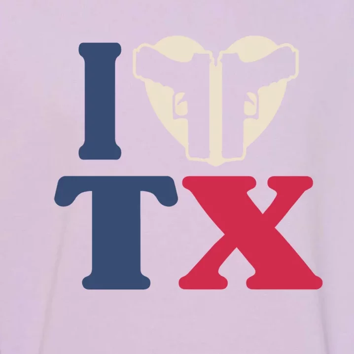 I Heart Texas Tx Love Pro Usa 2nd Adt Pro Gun Great Gift Garment-Dyed Sweatshirt