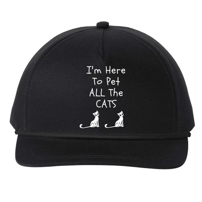 Im Here To Pet All The Cats Men Women Snapback Five-Panel Rope Hat