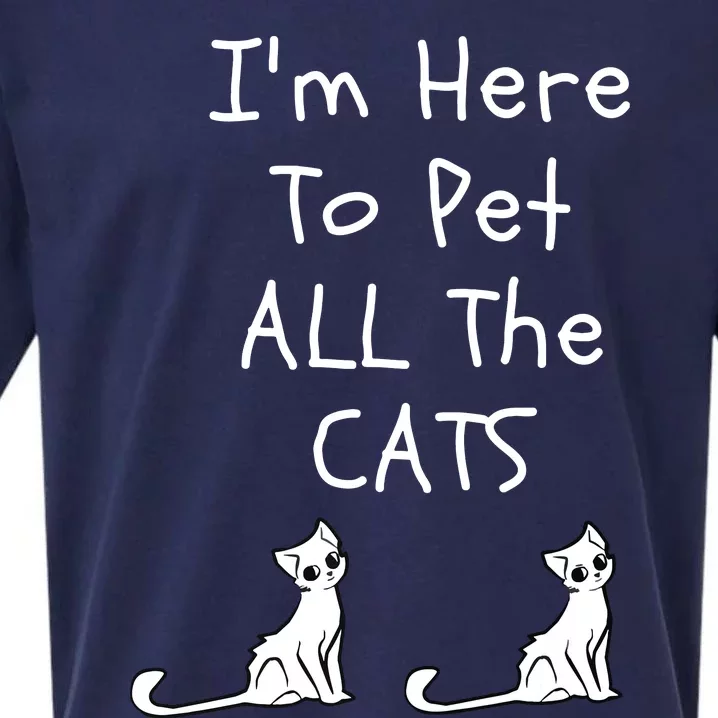 Im Here To Pet All The Cats Men Women Sueded Cloud Jersey T-Shirt