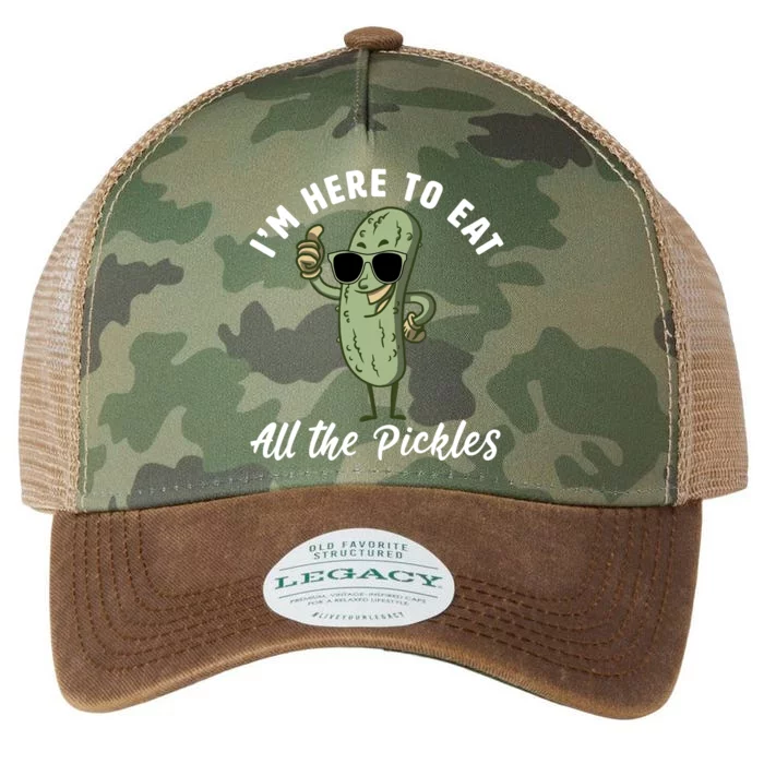 I'm Here To Eat All Of The Pickles Funny Pickle Lover Cool Gift Legacy Tie Dye Trucker Hat