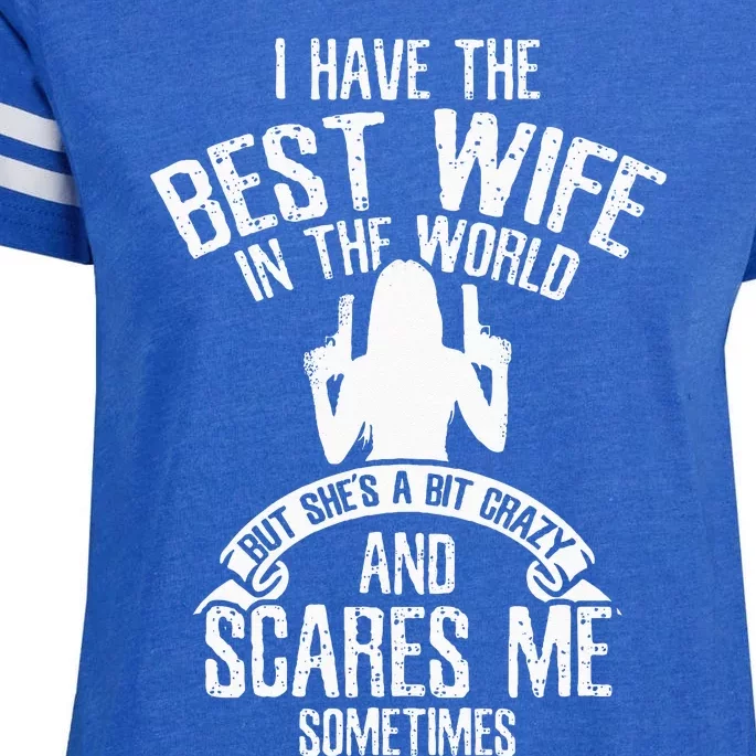 I Have The Best Wife Humor Enza Ladies Jersey Football T-Shirt