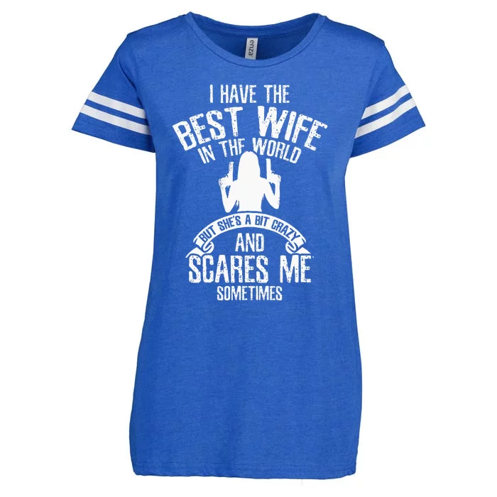 I Have The Best Wife Humor Enza Ladies Jersey Football T-Shirt