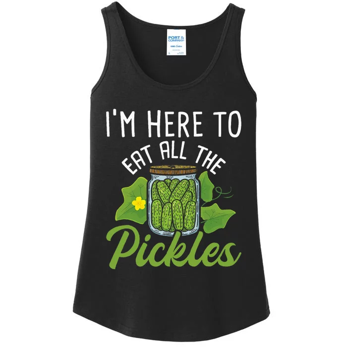 IM Here To Eat All The Pickles Pickle Cucumber Vegetarian Ladies Essential Tank