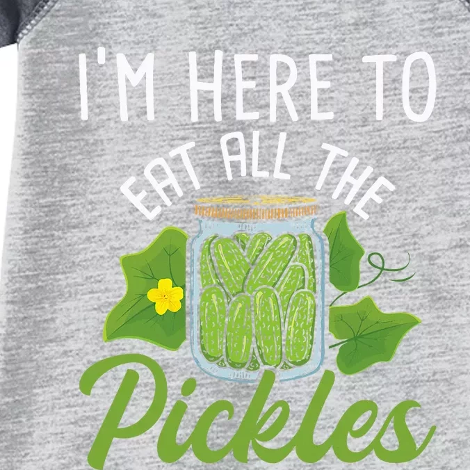 IM Here To Eat All The Pickles Pickle Cucumber Vegetarian Infant Baby Jersey Bodysuit