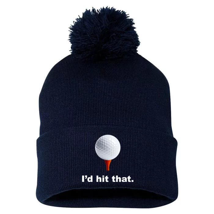 I'd Hit That Funny Golf Pom Pom 12in Knit Beanie