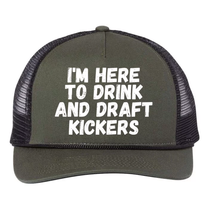 I’m Here To Drink And Draft Kickers, Funny Fantasy Football Retro Rope Trucker Hat Cap