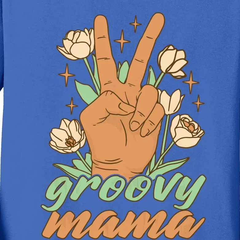 I Have The Best Mom In The World Groovy Mama Cute Gift Kids Long Sleeve Shirt