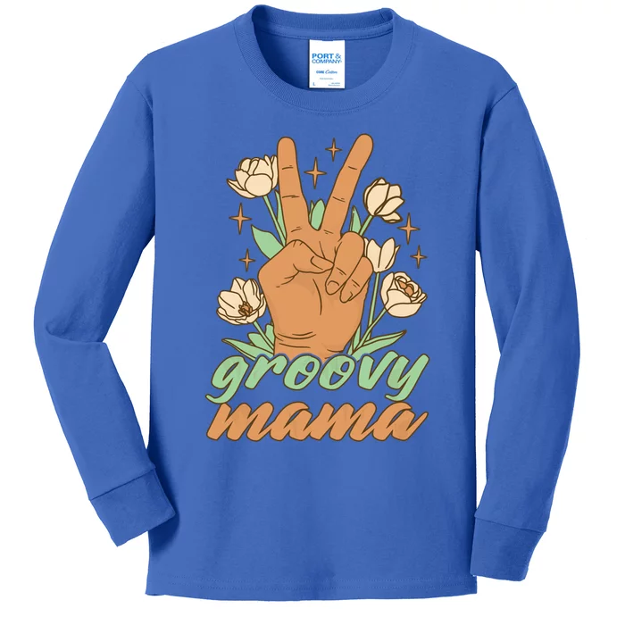 I Have The Best Mom In The World Groovy Mama Cute Gift Kids Long Sleeve Shirt