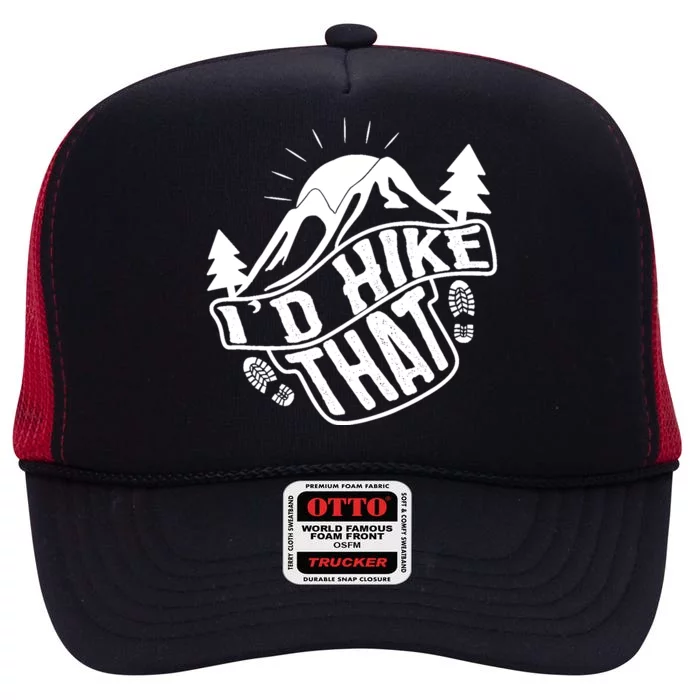 ID Hike That Funny Hiker High Crown Mesh Trucker Hat