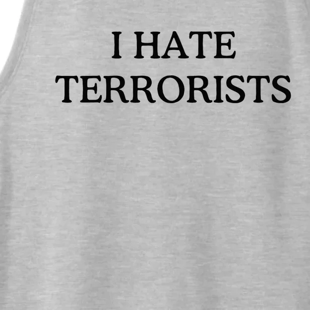 I Hate Terrorists Ladies Tri-Blend Wicking Tank