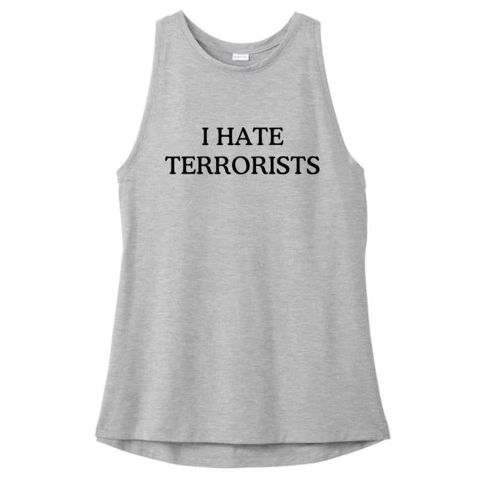 I Hate Terrorists Ladies Tri-Blend Wicking Tank