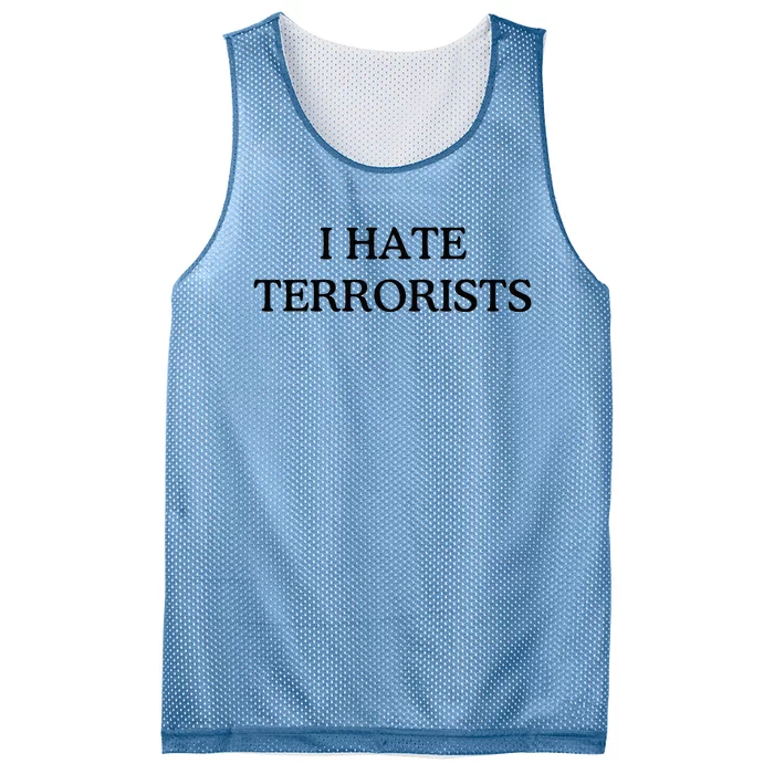 I Hate Terrorists Mesh Reversible Basketball Jersey Tank