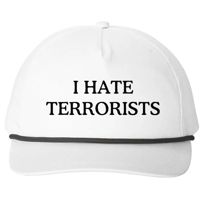 I Hate Terrorists Snapback Five-Panel Rope Hat