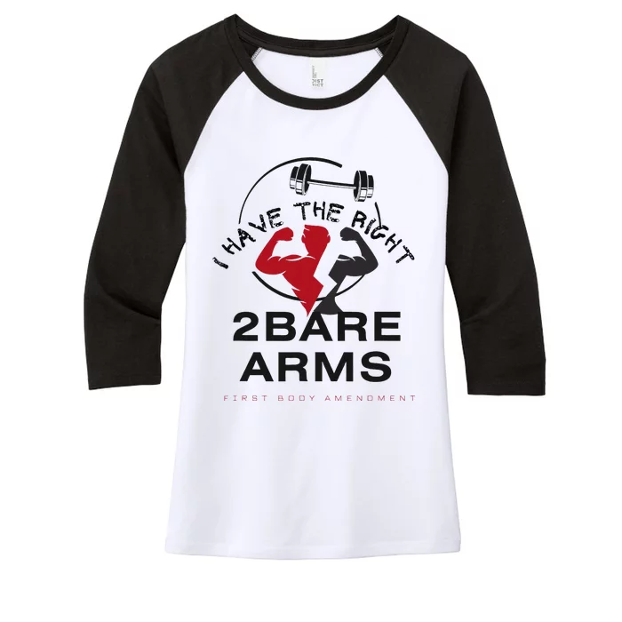 I Have The Right 2 Bare Arms Women's Tri-Blend 3/4-Sleeve Raglan Shirt