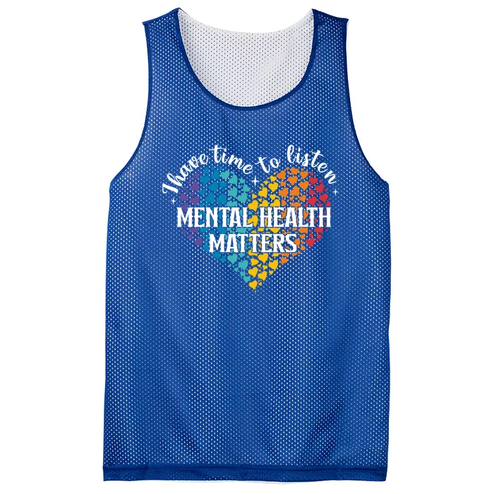 I Have Time To Listen Matters Tal Health Awareness Preven Meaningful Gift Mesh Reversible Basketball Jersey Tank