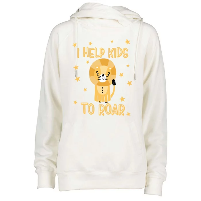 I Help To Rawr Gift Cute Slp Speech Therapist Gift Womens Funnel Neck Pullover Hood