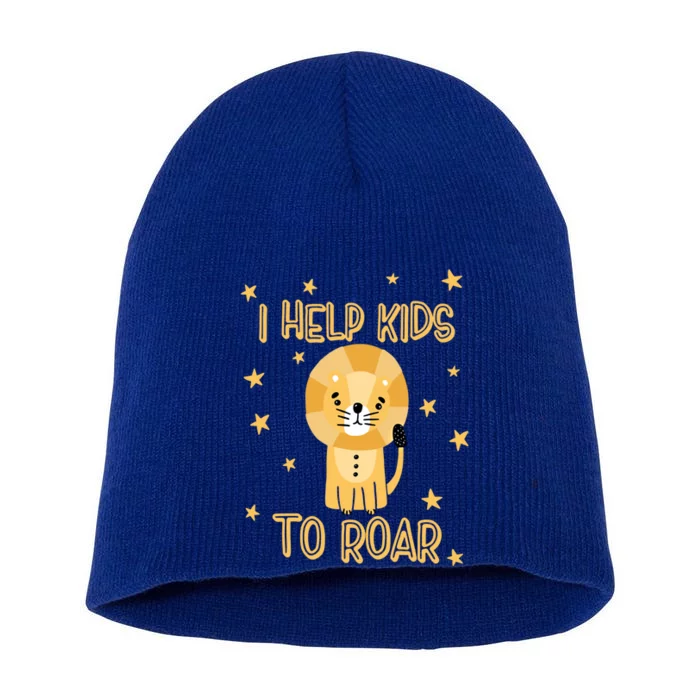 I Help To Rawr Gift Cute Slp Speech Therapist Gift Short Acrylic Beanie