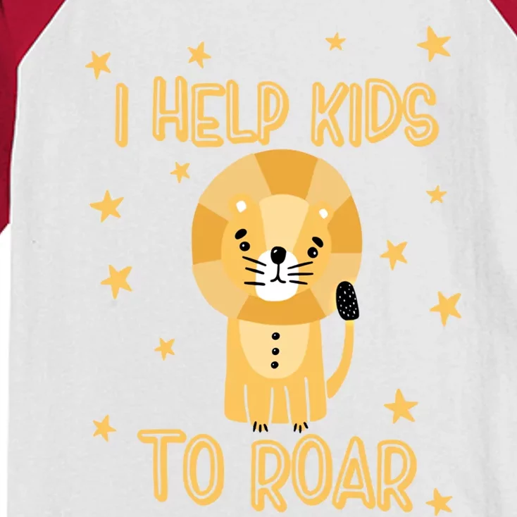 I Help To Rawr Gift Cute Slp Speech Therapist Gift Kids Colorblock Raglan Jersey