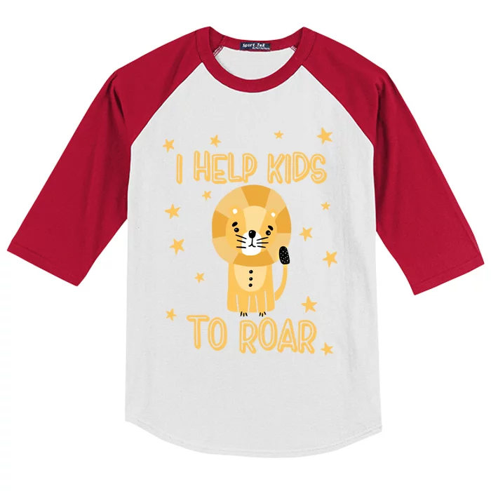 I Help To Rawr Gift Cute Slp Speech Therapist Gift Kids Colorblock Raglan Jersey