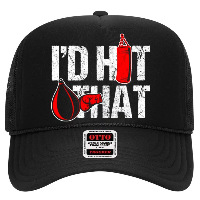 ID Hit That Boxing Punching Bag Funny Sports Box Gloves Cool Gift High Crown Mesh Trucker Hat