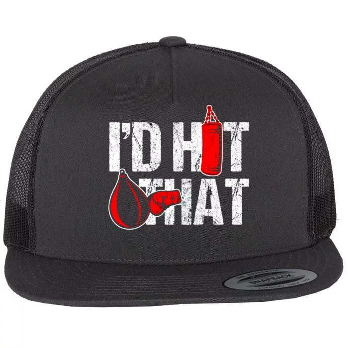 ID Hit That Boxing Punching Bag Funny Sports Box Gloves Cool Gift Flat Bill Trucker Hat