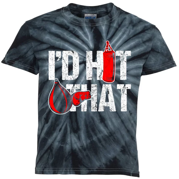 ID Hit That Boxing Punching Bag Funny Sports Box Gloves Cool Gift Kids Tie-Dye T-Shirt