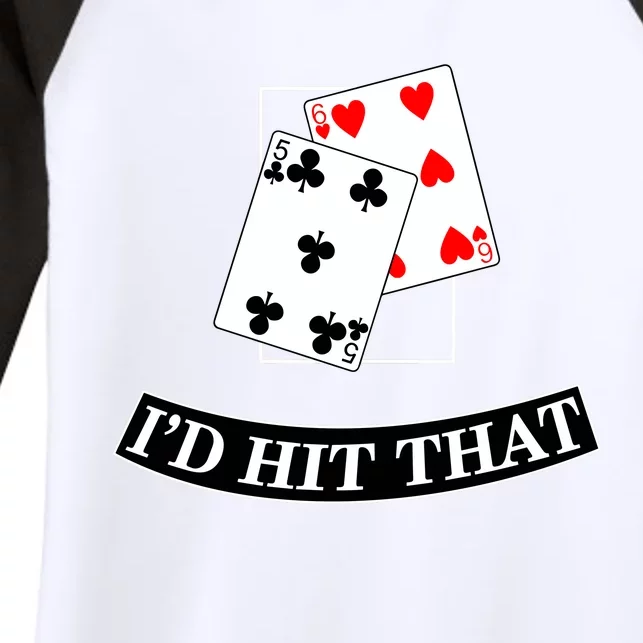 ID Hit That Black Jack Women's Tri-Blend 3/4-Sleeve Raglan Shirt