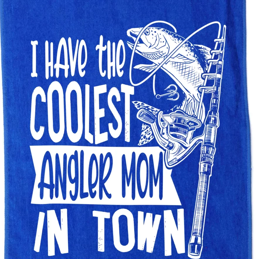 I Have The Coolest Angler Mom Fishing Fisher Mother Gift Platinum Collection Golf Towel