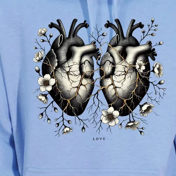 Intertwined Hearts: The Roots Of Love Symbol Of Eternal Connection Unisex Surf Hoodie