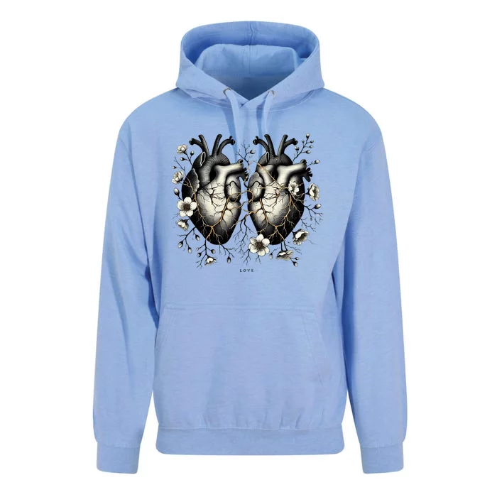 Intertwined Hearts: The Roots Of Love Symbol Of Eternal Connection Unisex Surf Hoodie