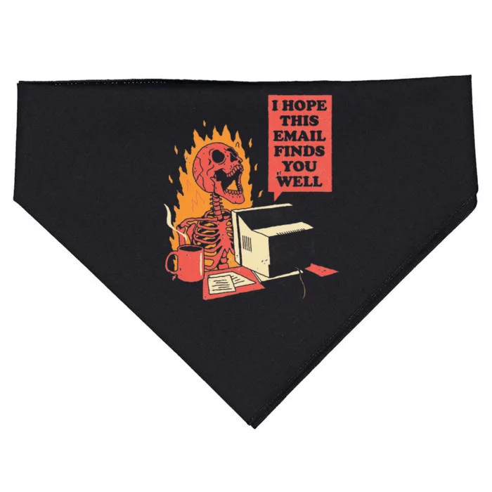 I Hope This Email Finds You Well Funny Skeleton USA-Made Doggie Bandana