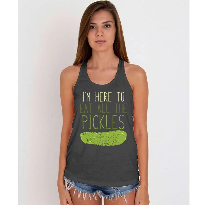 Im Here To Eat All The Pickles For Pickle Women's Knotted Racerback Tank