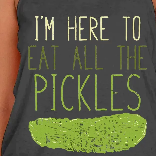 Im Here To Eat All The Pickles For Pickle Women's Knotted Racerback Tank