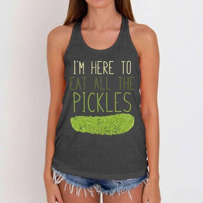 Im Here To Eat All The Pickles For Pickle Women's Knotted Racerback Tank