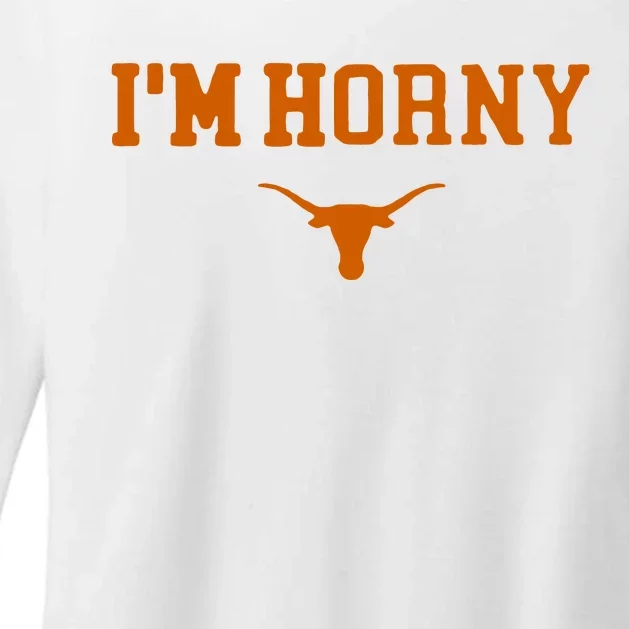 I’m Horny Texas Womens CVC Long Sleeve Shirt