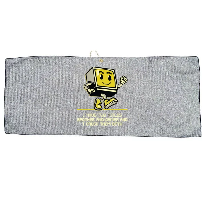 I Have Two Titles Brother And Gamer Video Games Gift Large Microfiber Waffle Golf Towel