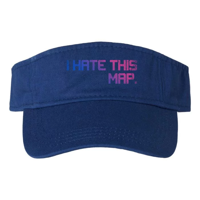 I Hate This Map Gaming Cute Gift Valucap Bio-Washed Visor