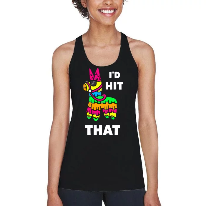 I'd Hit That Colorful Pinata Funny Women's Racerback Tank