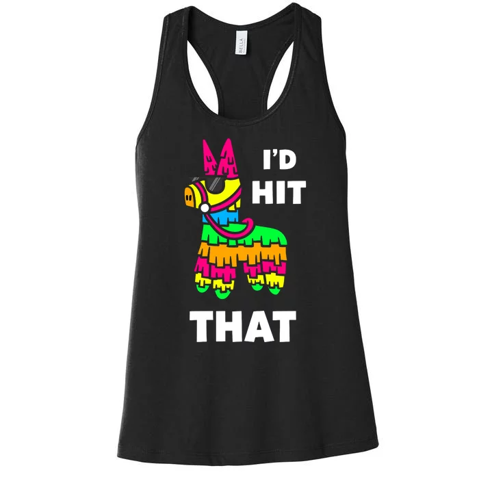 I'd Hit That Colorful Pinata Funny Women's Racerback Tank