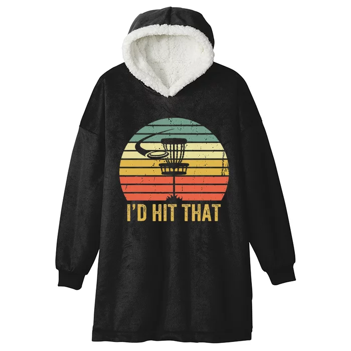 ID Hit That Funny Disc Golf Vintage Frisbee Disc Sport Hooded Wearable Blanket