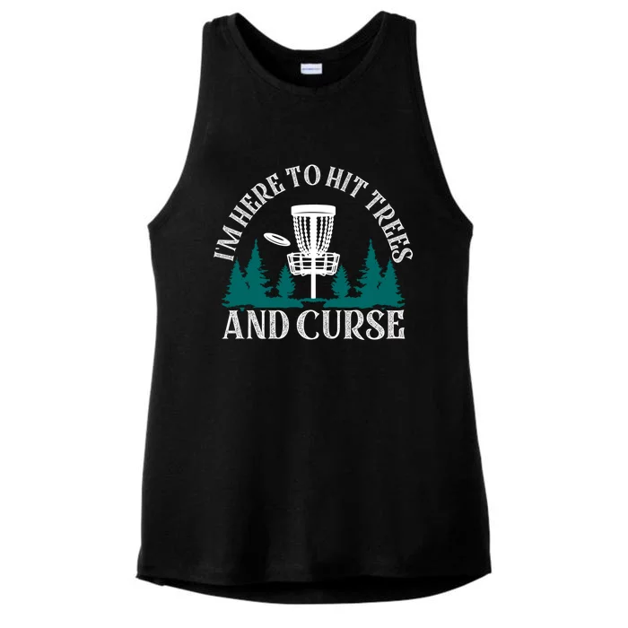 IM Here To Hit Trees And Curse Disc Golf Frisbee Cool Gift Ladies Tri-Blend Wicking Tank