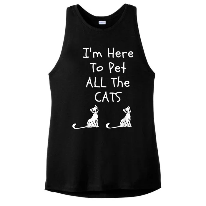 I'm Here To Pet All The Cats Ladies Tri-Blend Wicking Tank