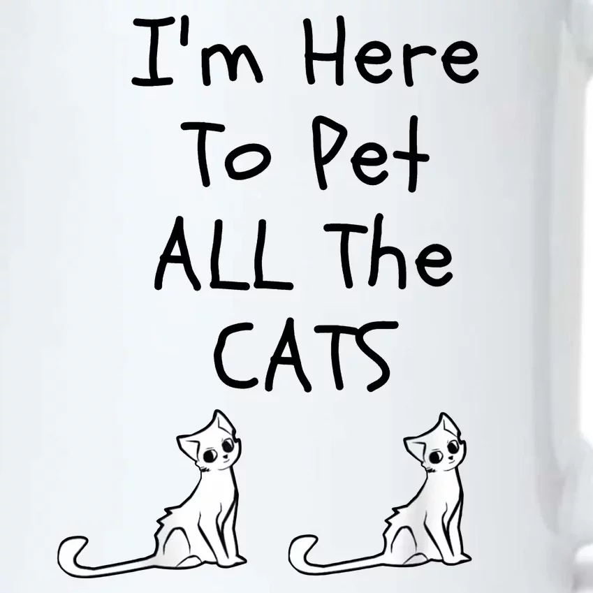 I'm Here To Pet All The Cats Black Color Changing Mug