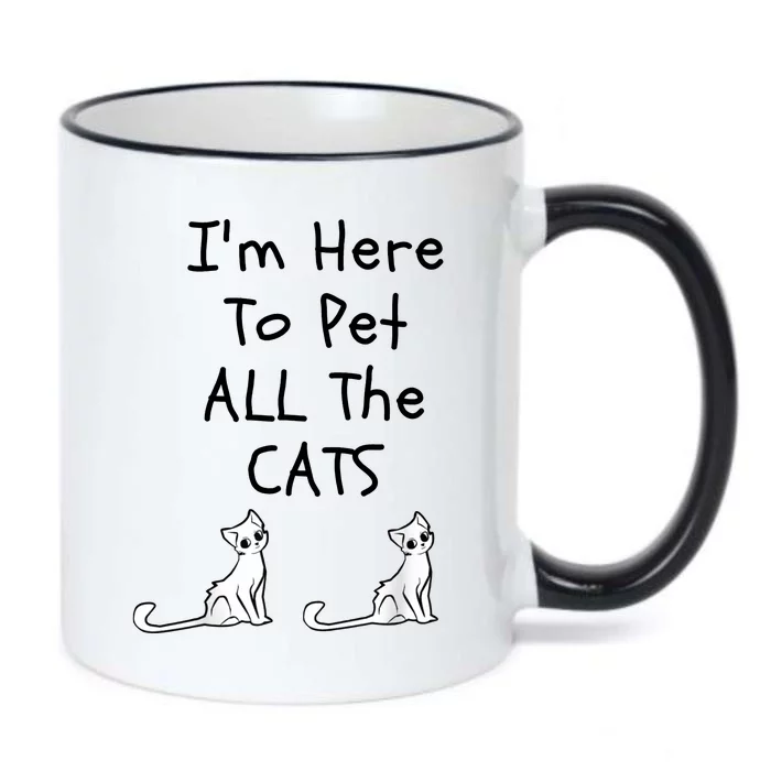 I'm Here To Pet All The Cats Black Color Changing Mug