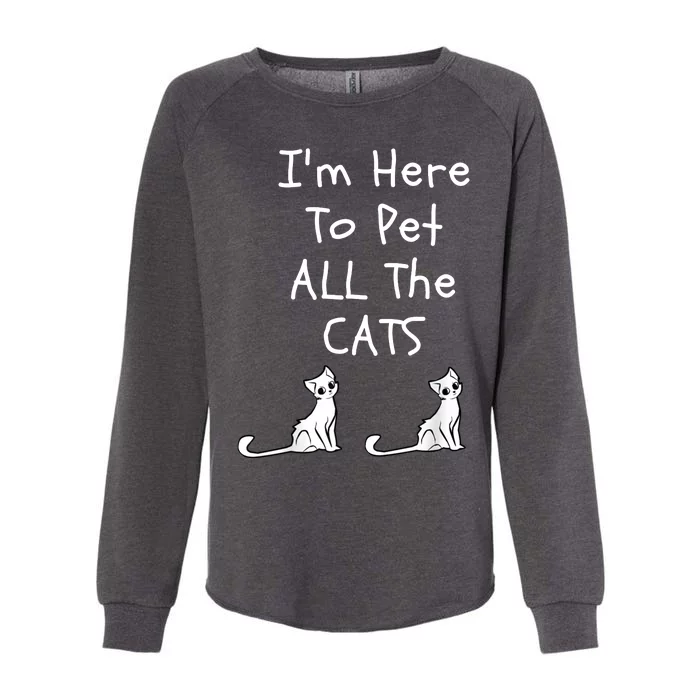 I'm Here To Pet All The Cats Womens California Wash Sweatshirt